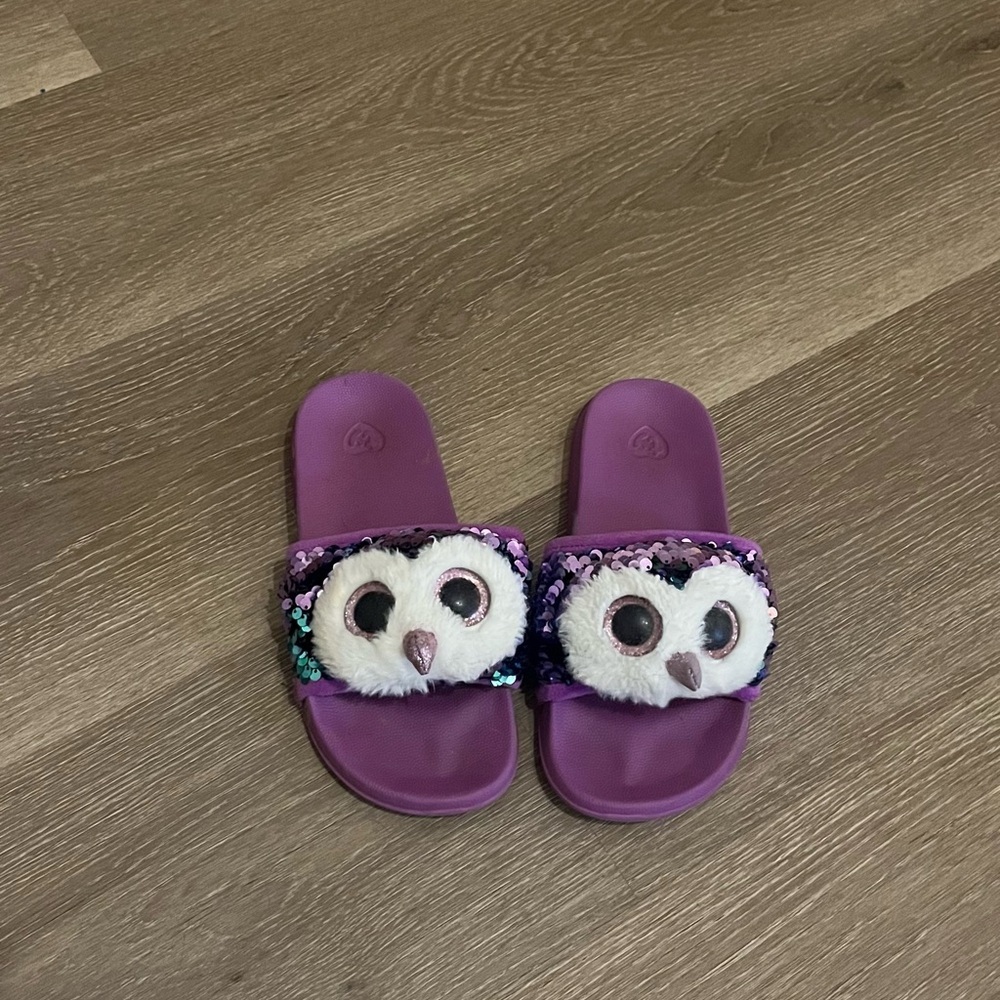 Ty brand size 1-3 plush slip ons